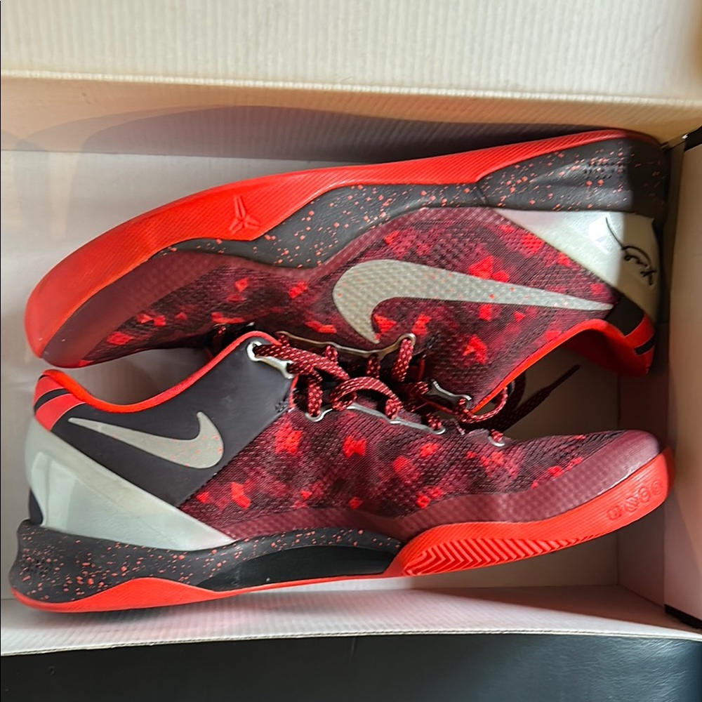 Nike Red and Black Athletic Shoes Kobe 8 system size 12 555035 661 used